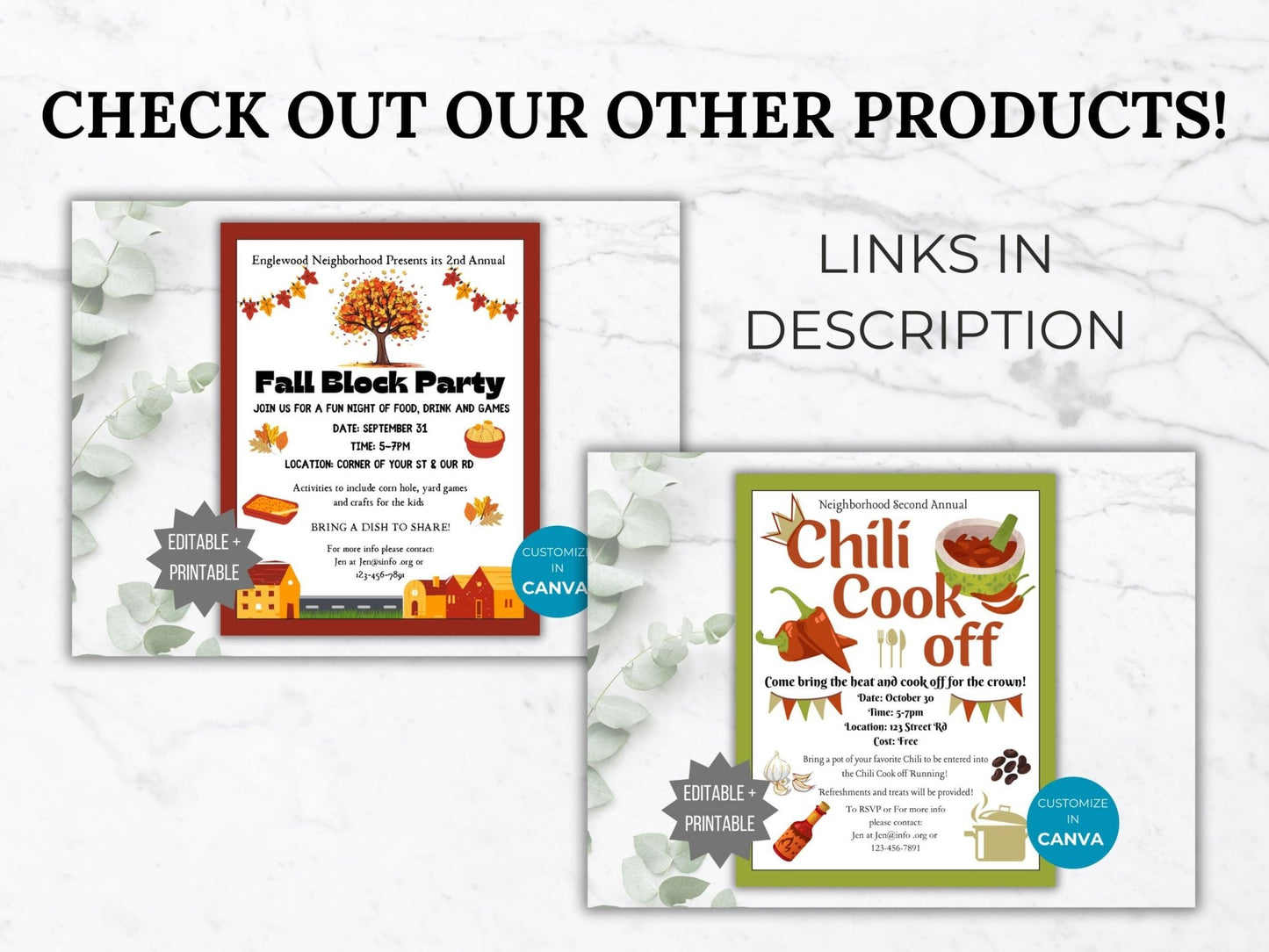 Fall Potluck Invitation Flyer Template