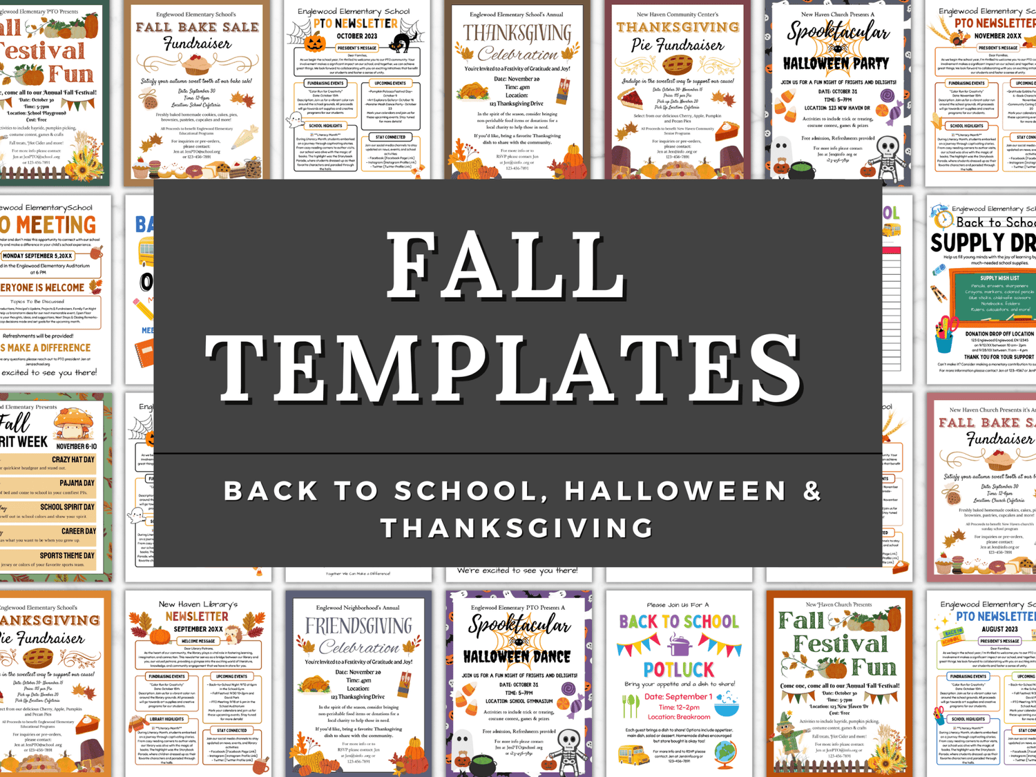 Fall Event Templates - Template My Life | TML Design