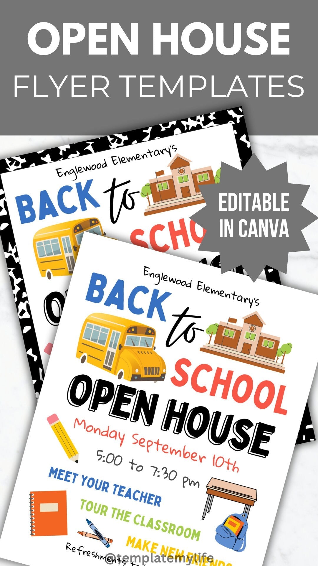 Editable Open House Invitation Printable Back To School Open House