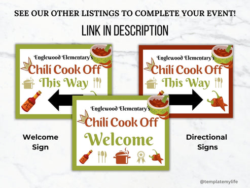 Chili Cook Off flyer Welcome Letter and Thank You Letter Template Bund ...
