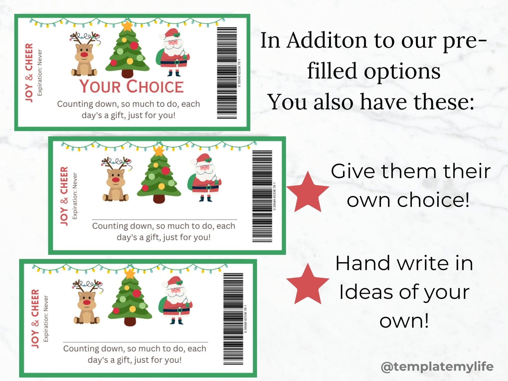Christmas Advent Calendar Kids Coupon Book Printable Christmas Activity Template