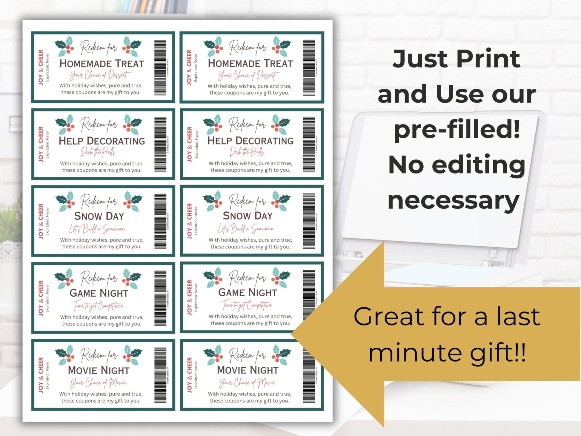 Christmas Coupon Book Printable Christmas Gift for Significant