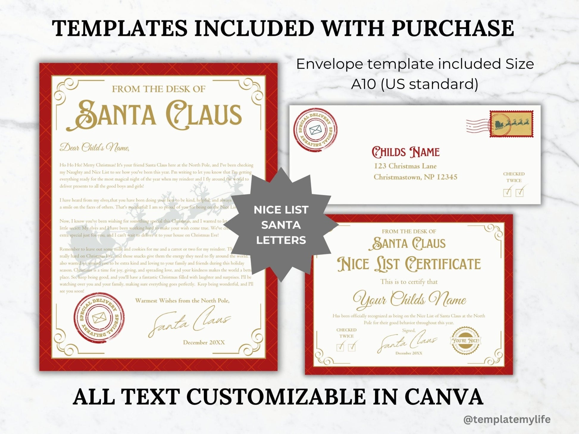 Elf Printable Bundle Welcome Letter Santa nice list certificate template Elf Letter to Santa printable elf adoption certificate Elf Activity