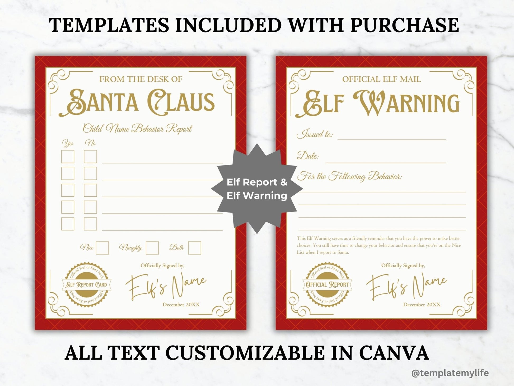 Elf Printable Bundle Welcome Letter Santa nice list certificate template Elf Letter to Santa printable elf adoption certificate Elf Activity