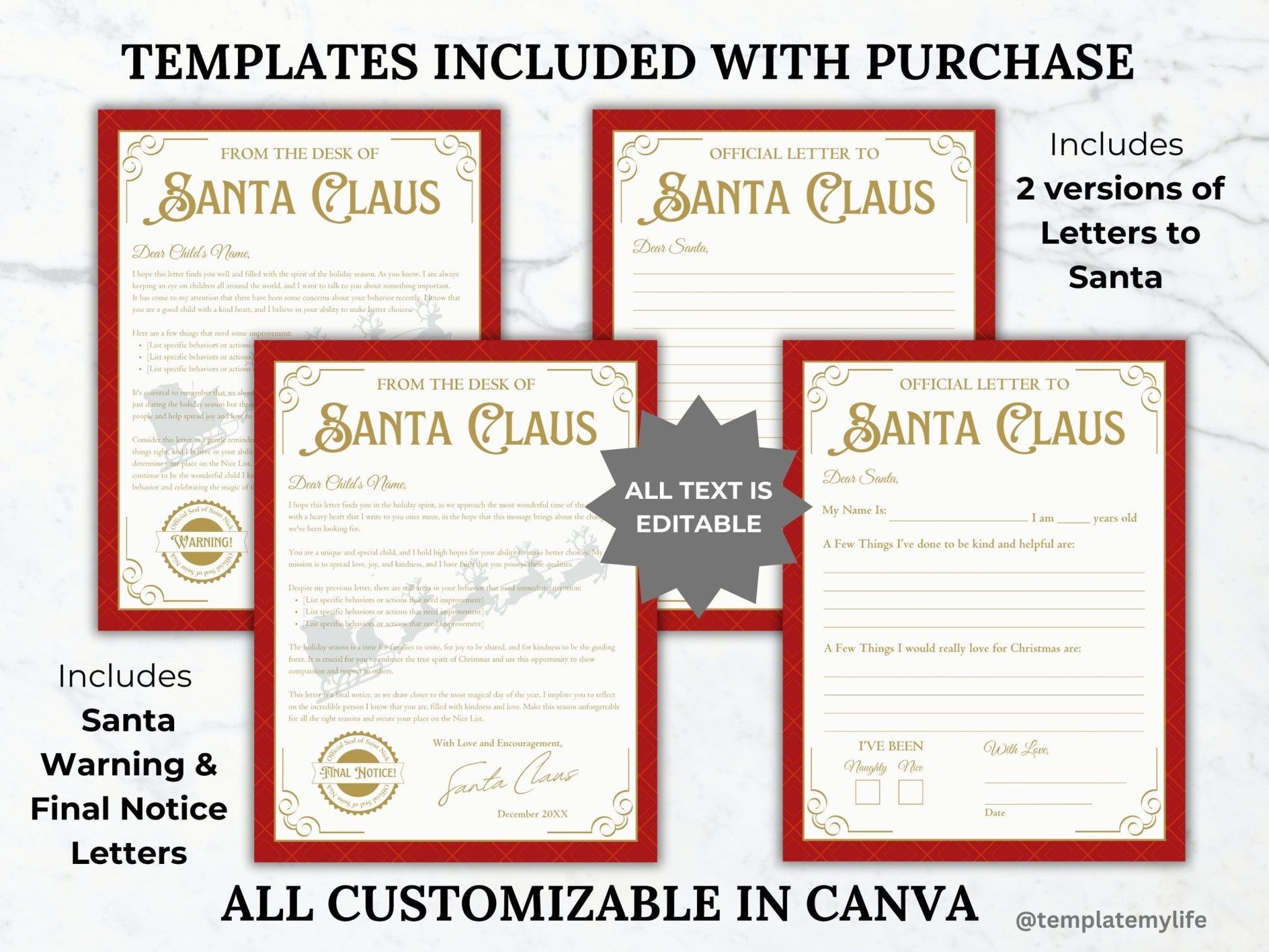 Elf Printable Bundle Welcome Letter Santa nice list certificate template Elf Letter to Santa printable elf adoption certificate Elf Activity