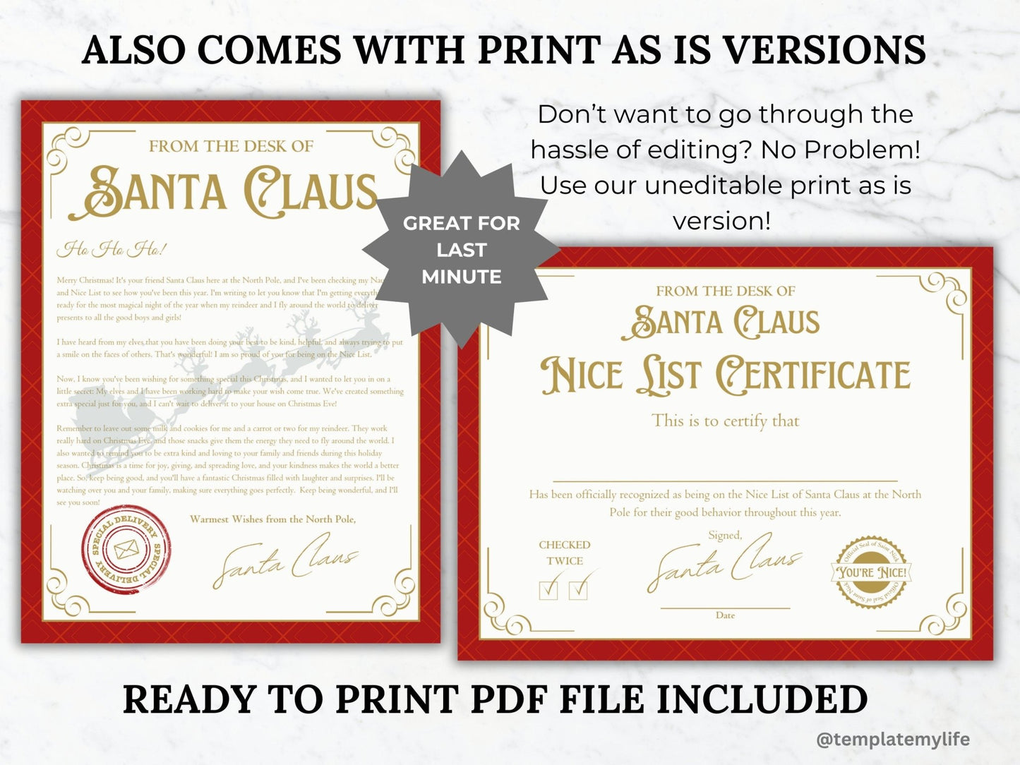 Elf Printable Bundle Welcome Letter Santa nice list certificate template Elf Letter to Santa printable elf adoption certificate Elf Activity