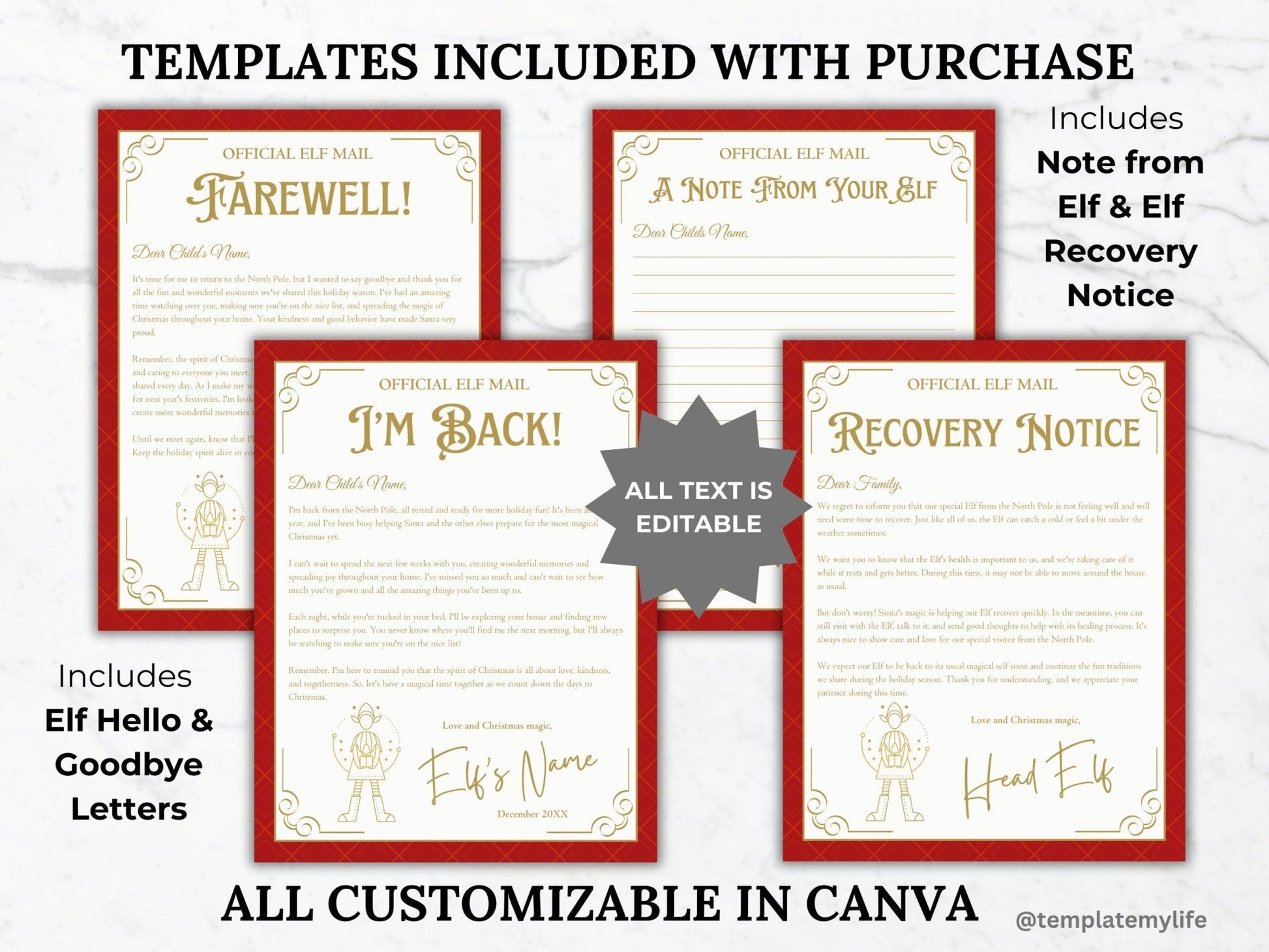 Elf Printable Bundle Welcome Letter Santa nice list certificate template Elf Letter to Santa printable elf adoption certificate Elf Activity