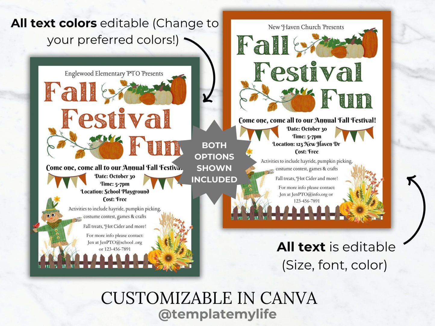 Fall Festival Invitation Flyer Template