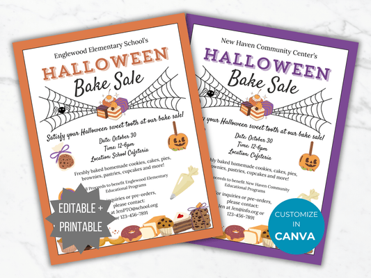 Halloween Bake Sale Fundraiser Flyer Template