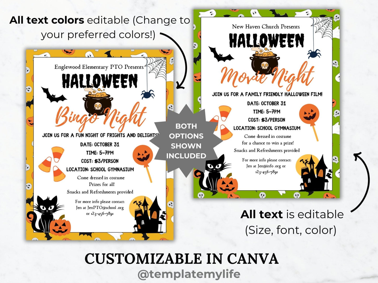 Halloween Bingo Night Flyer Invitation Template Halloween Movie Fundraiser