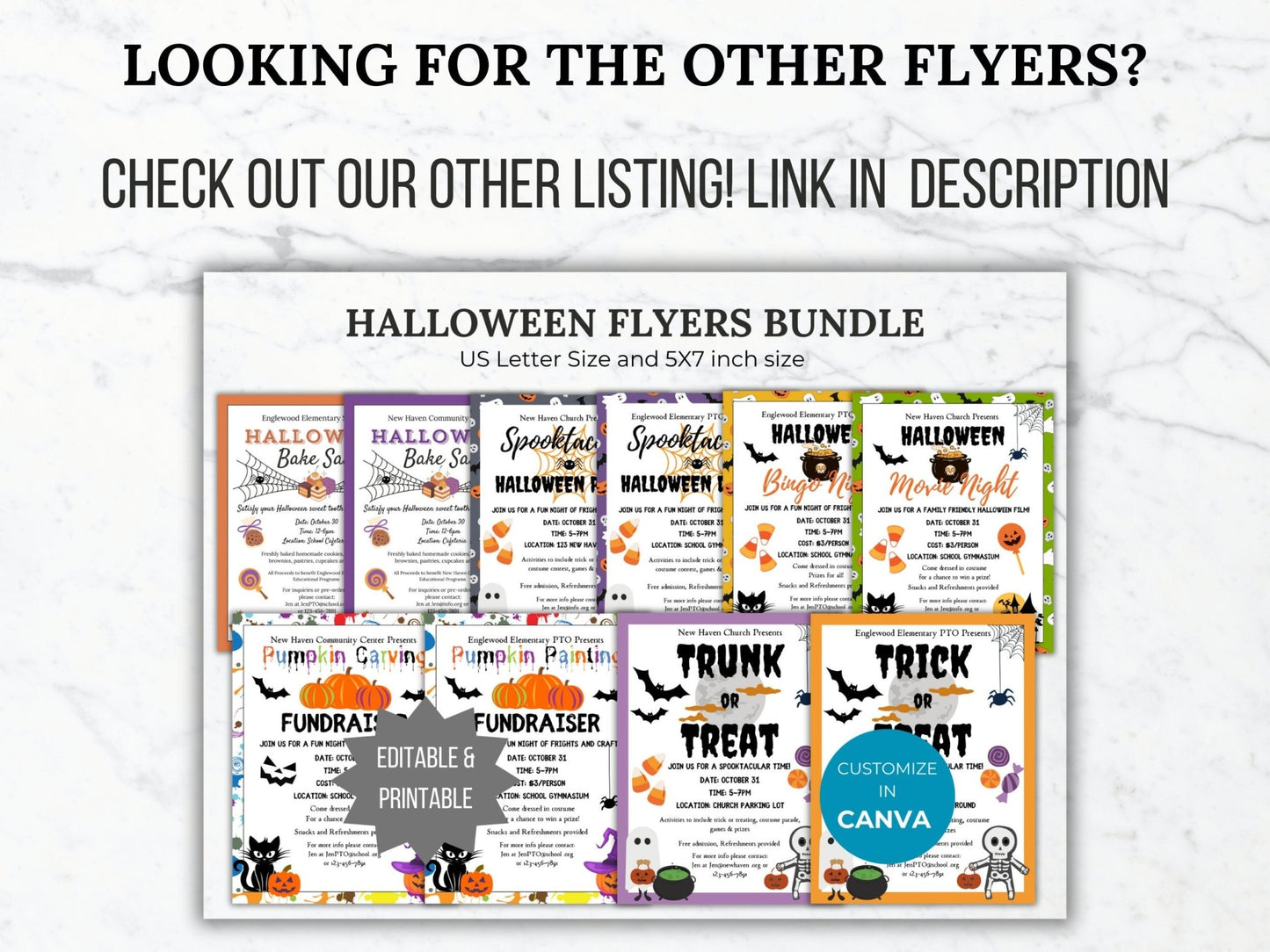 Halloween Block Party Flyer Template Fall Block Party event invite Editable Fall Community event Flyer Halloween Neighborhood HOA Flyer