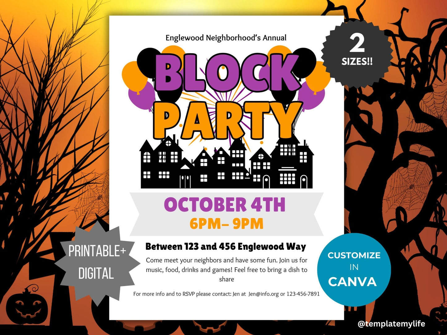 Halloween Block Party Invite Flyer Template – Template My Life | TML Design halloween-block-party-invite-flyer-template-template-my-life-tml-design
