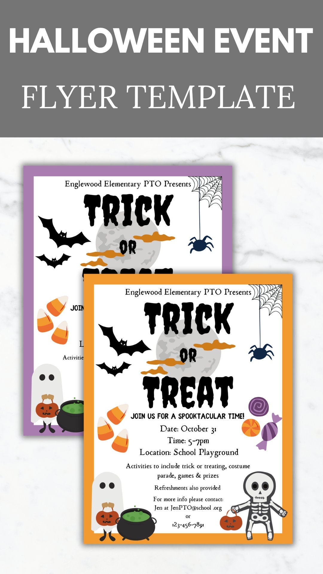 Trunk or Treat Flyer Invite Template Halloween Party invitation Editable Halloween Community event PTO Flyer printable Neighborhood Flyer