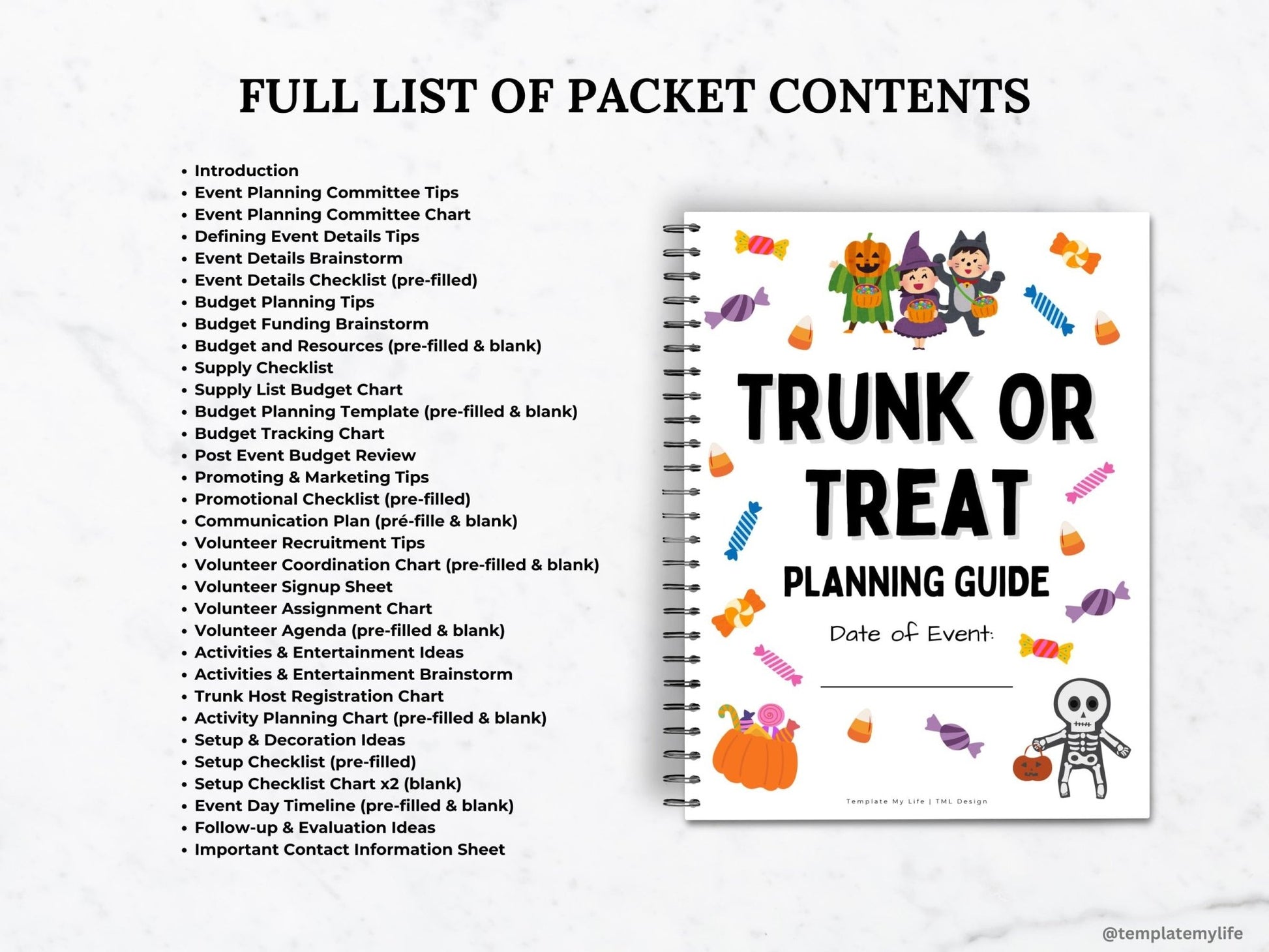 trunk or treat planning guide full list of contents