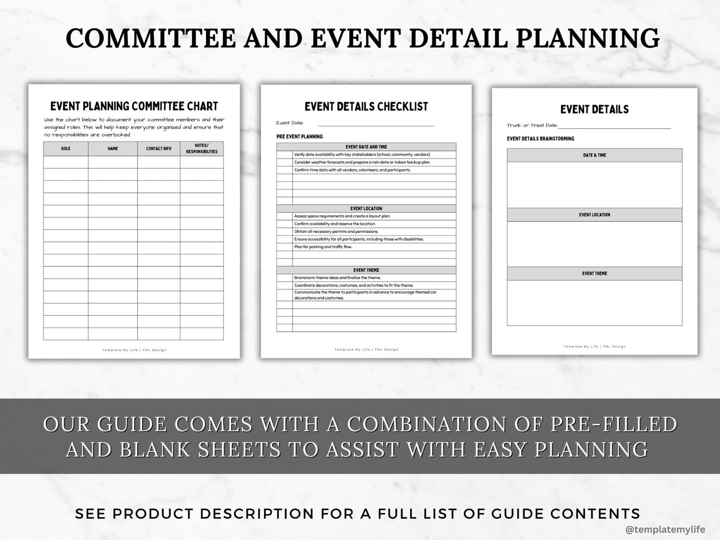 trunk or treat planning guide committee and event detail planning pages