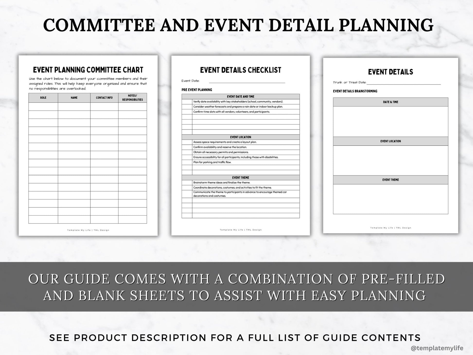 trunk or treat planning guide committee and event detail planning pages