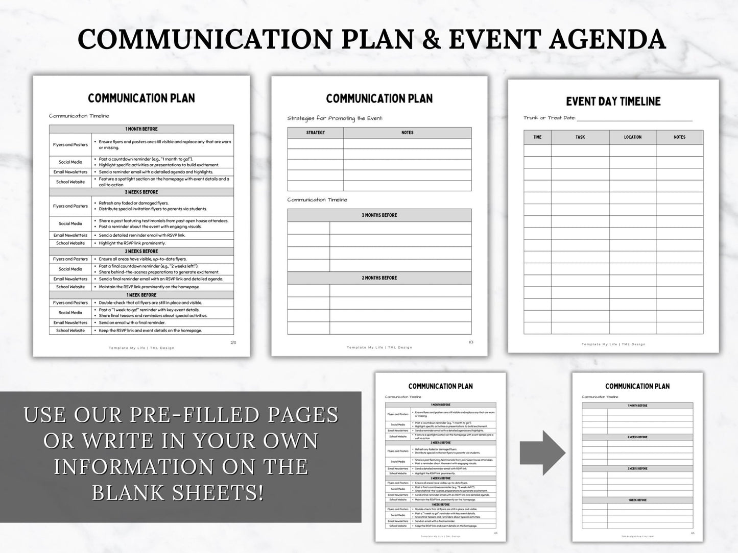 trunk or treat planning guide communication plan, event agenda and timeline templates