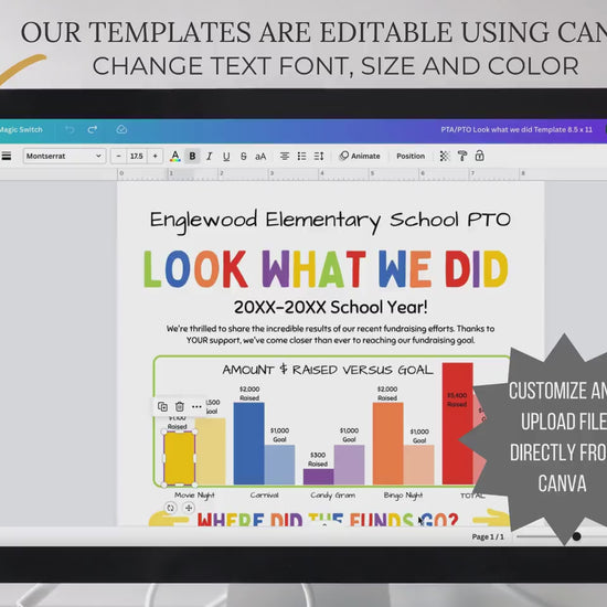 video showing how easy it is to edit out template in Canva. Click and edit.