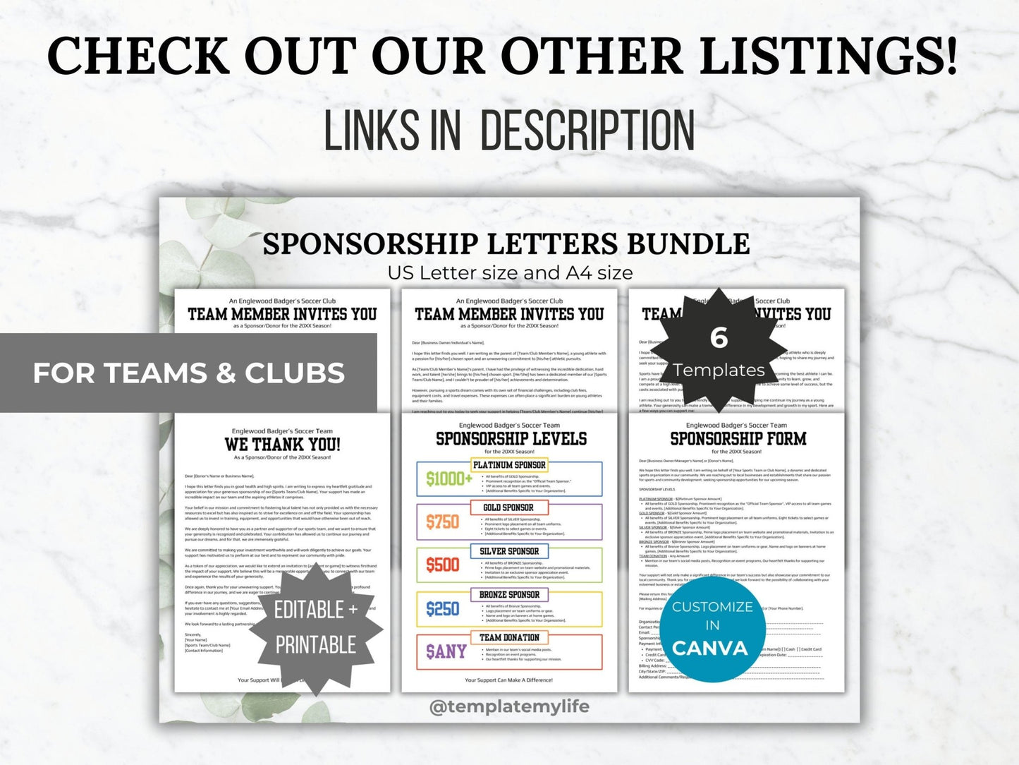 PTA Sponsorship Form Printable PTO Sponsorship letter editable business sponsorship template pto School sponsorship handout pta donation