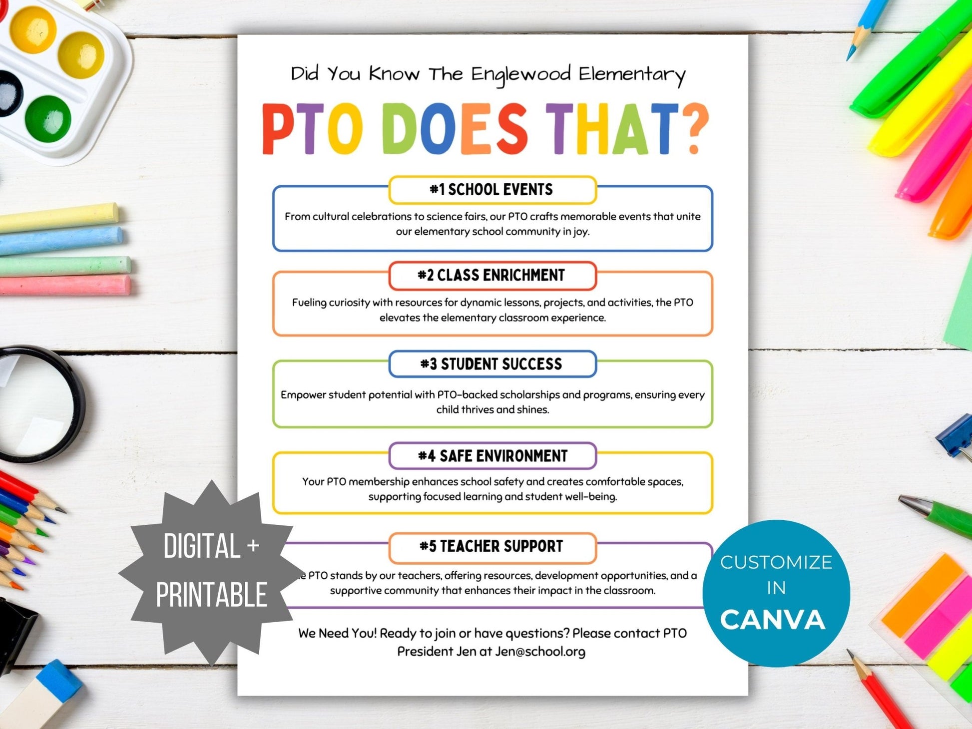 PTA Does that Flyer PTO Does that Template PTA Did you Know handout pto recruitment flyer Join the pta School Fundraiser pto Volunteer Sign