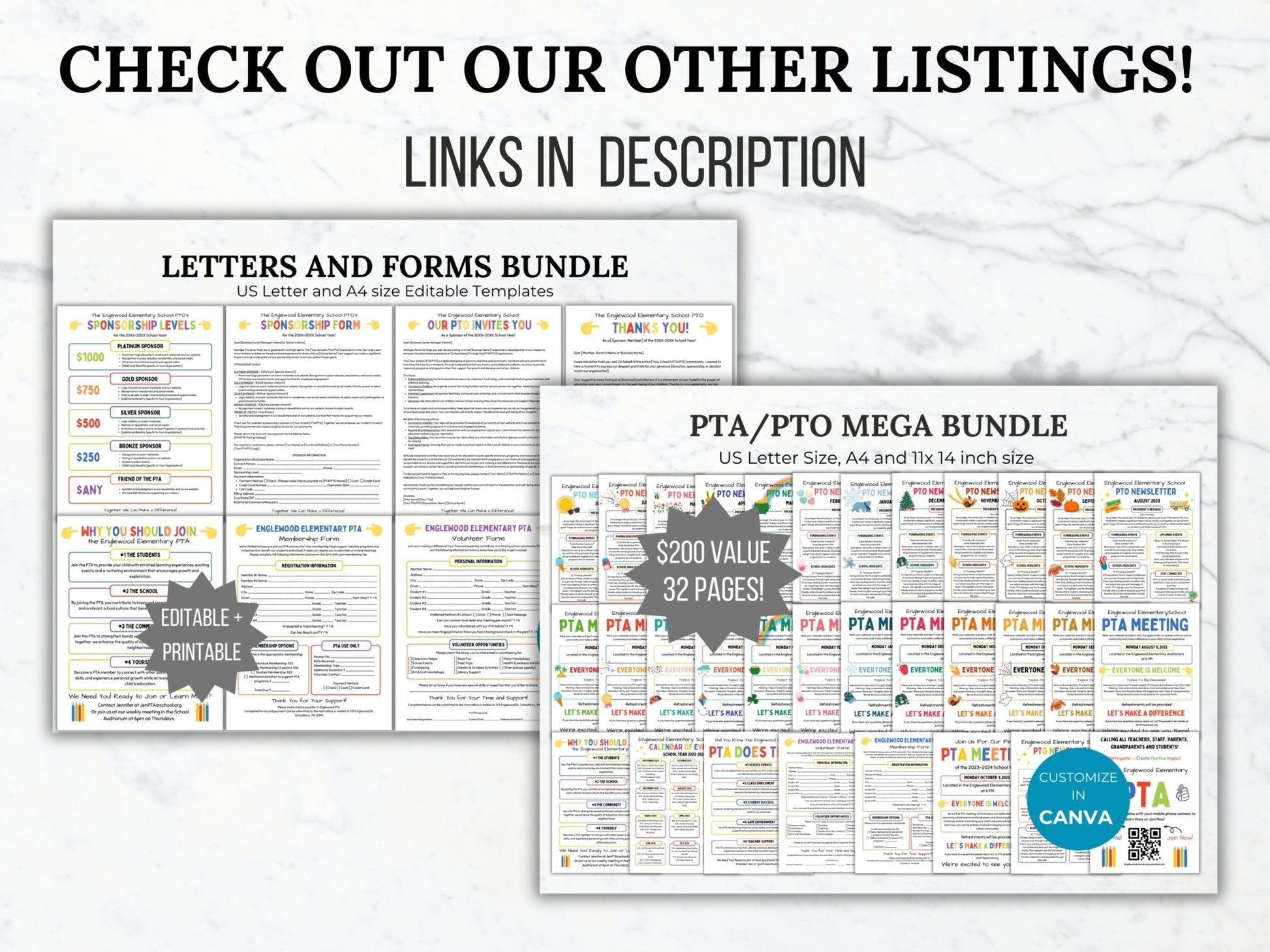 PTA Election Nomination Ballot Template PTO Election nominee handout school election voter ballot sheet pta member printable pto president