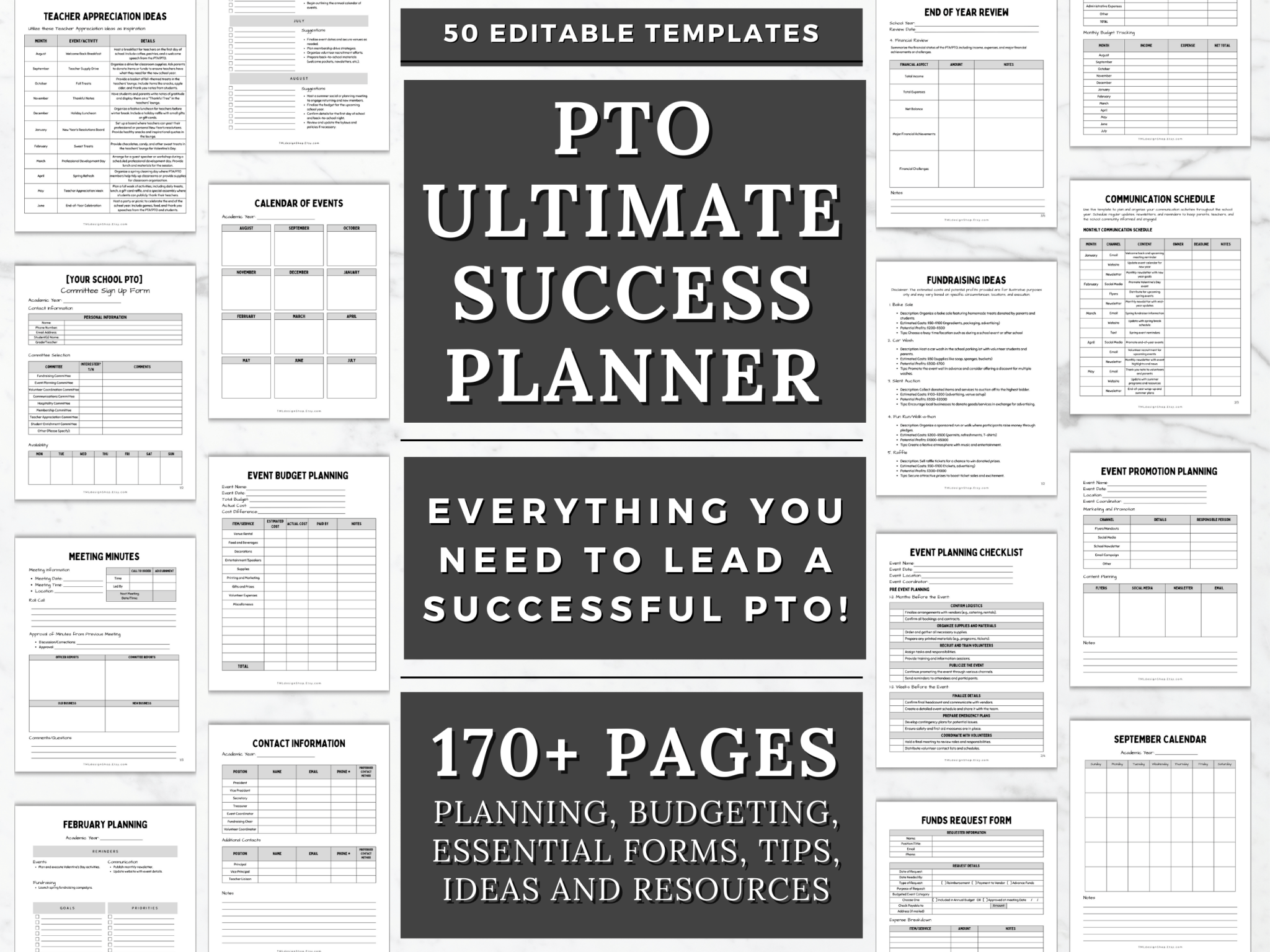Pta Program Outline Complete PTO and PTA Template Collection - Planners, Flyers ...