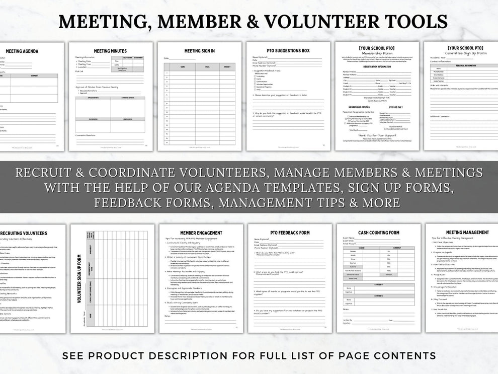 Comprehensive PTO PTA President and Leader Planner - Organize, Lead ...