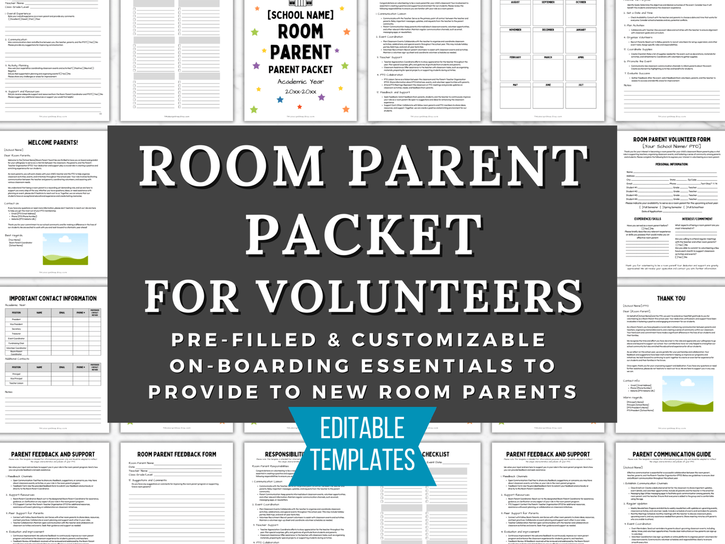 PTO/PTA Room Parent Program Welcome Packet for Parents Template