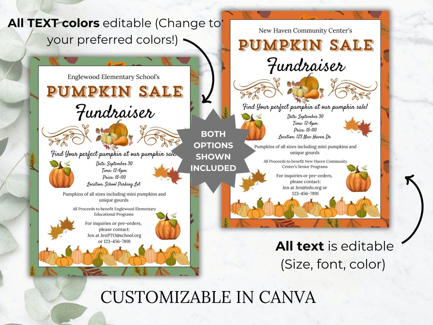 Pumpkin Sale Fundraiser Flyer Invitation Template