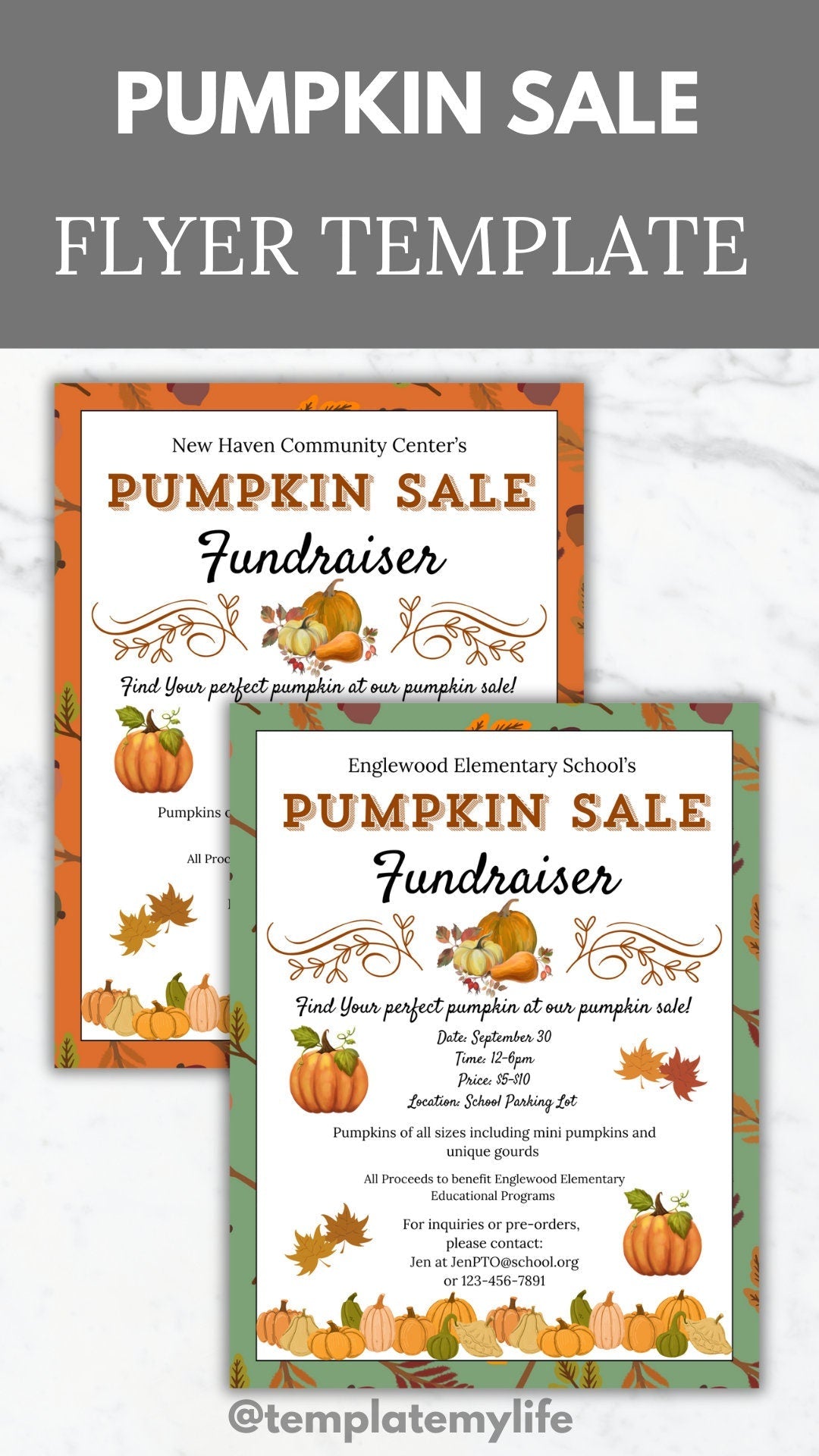 Pumpkin Sale Fundraiser Flyer Template Pumpkin Sale Flyer Editable Fall School event Handout PTA Flyer School Fundraiser Flyer PTO template