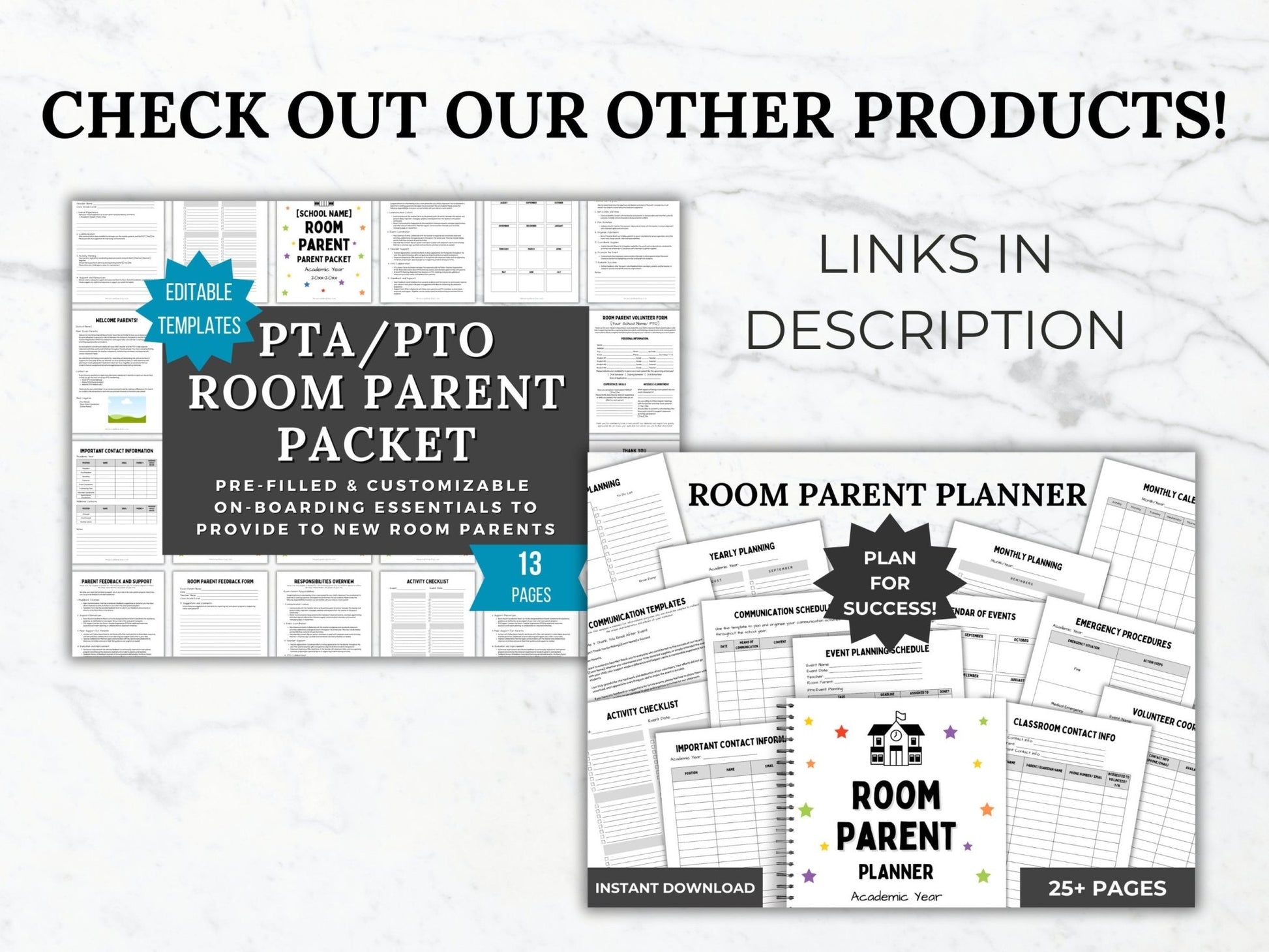 Editable PTO Room Parent Form Template PTA Room Parent volunteer sign up flyer pta room mom classroom parent sign-up form sheet school flyer