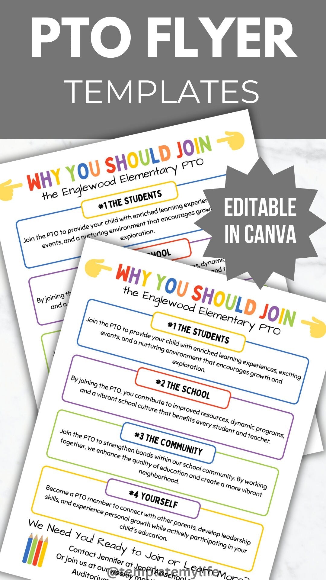 Why Join PTA flyer why join PTO flyer editable pto template pta volunteer recruitment school pto volunteer flyer printable pto sign pta sign